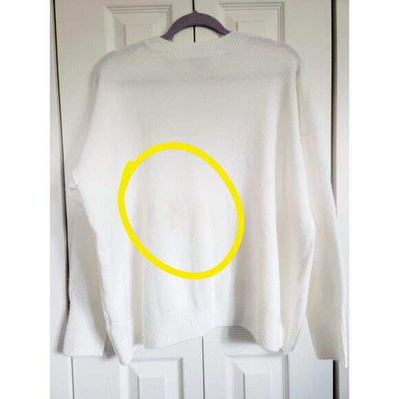 Vince Camuto‎ M "Cheers" Cream Ivory Gold Beaded Sweater Party Holiday - Picture 6 of 8